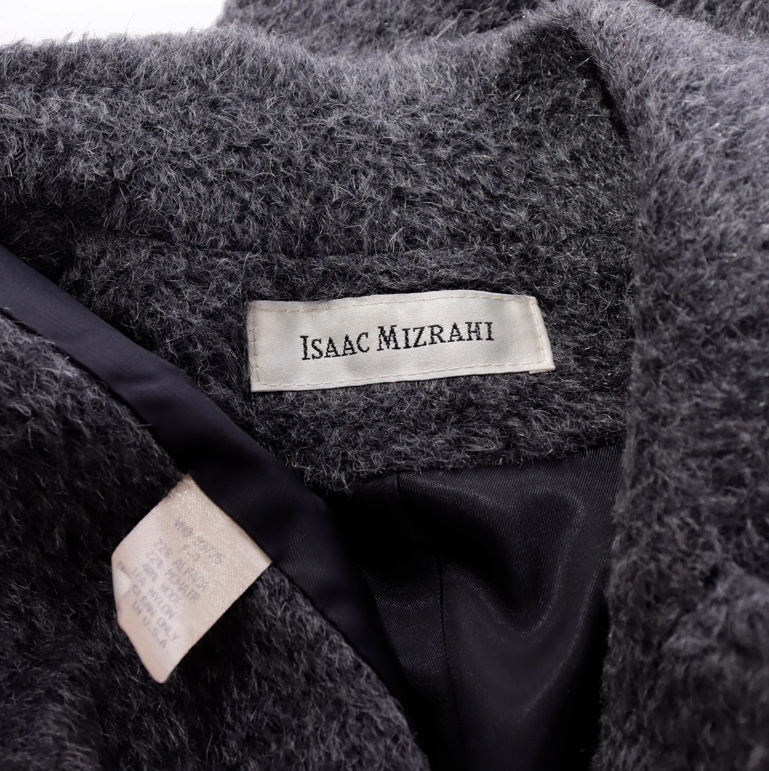 1990s Isaac Mizrahi Gray Alpaca/Mohair Blend Coat