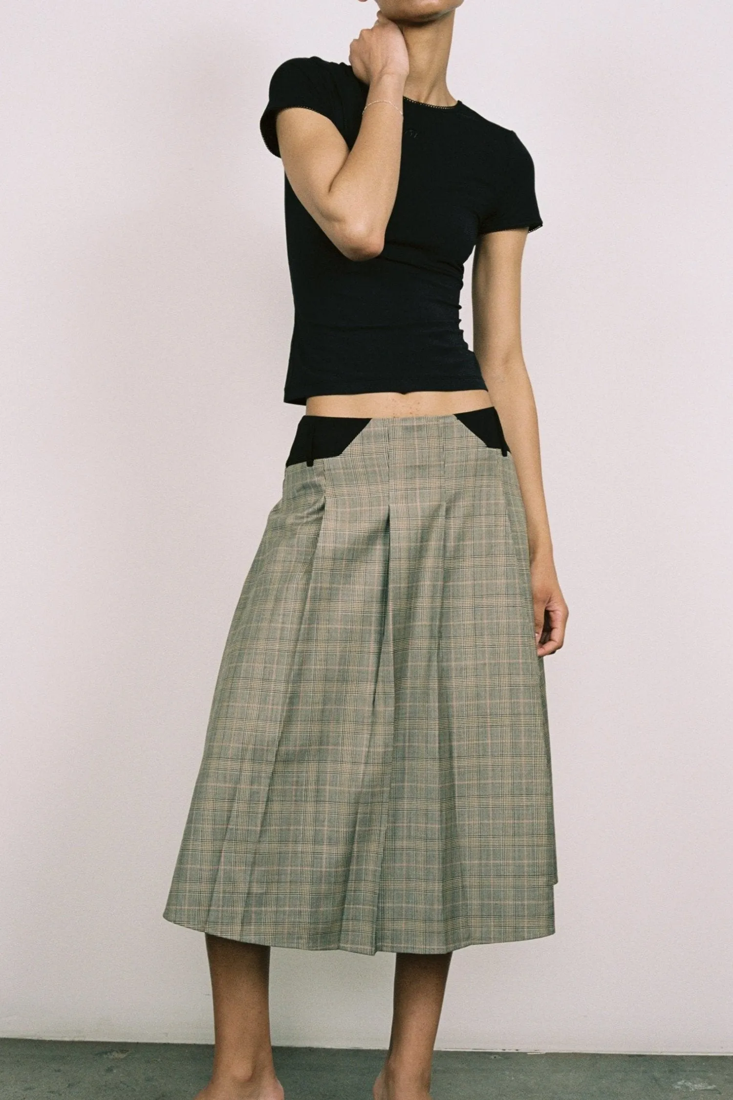 ALBRA SKIRT - BROWN CHECK