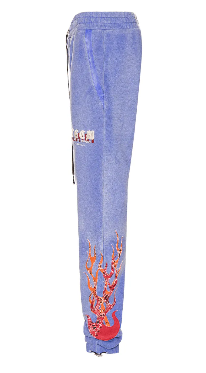 Amiri T.G.C.W. Flame Sweatpants Blue