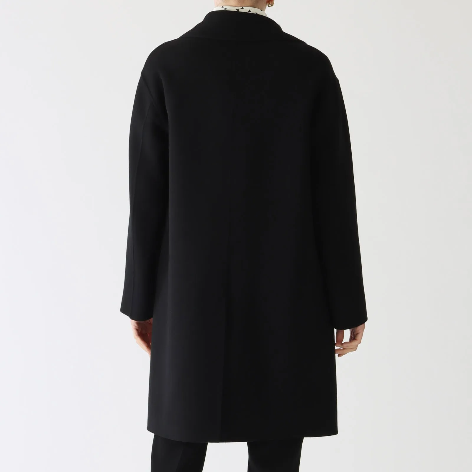 Black Assunta Single-Breasted Wool Coat