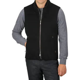 Black Water Repellent Cashmere Gilet