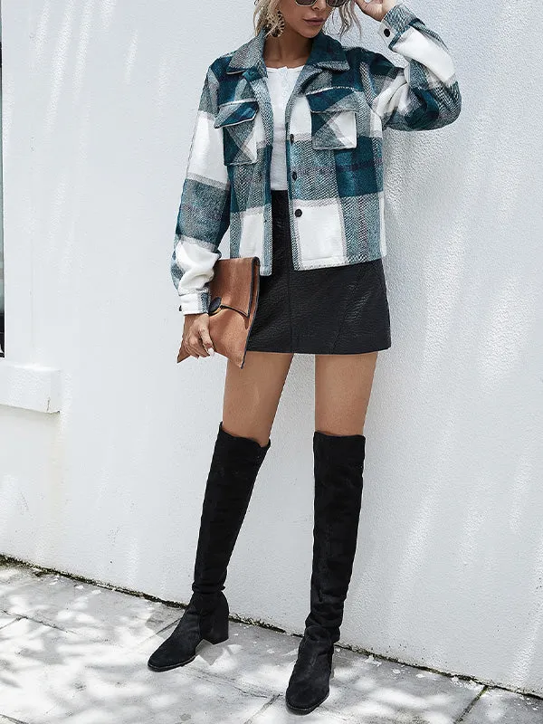 Button Down Checkered Jacket