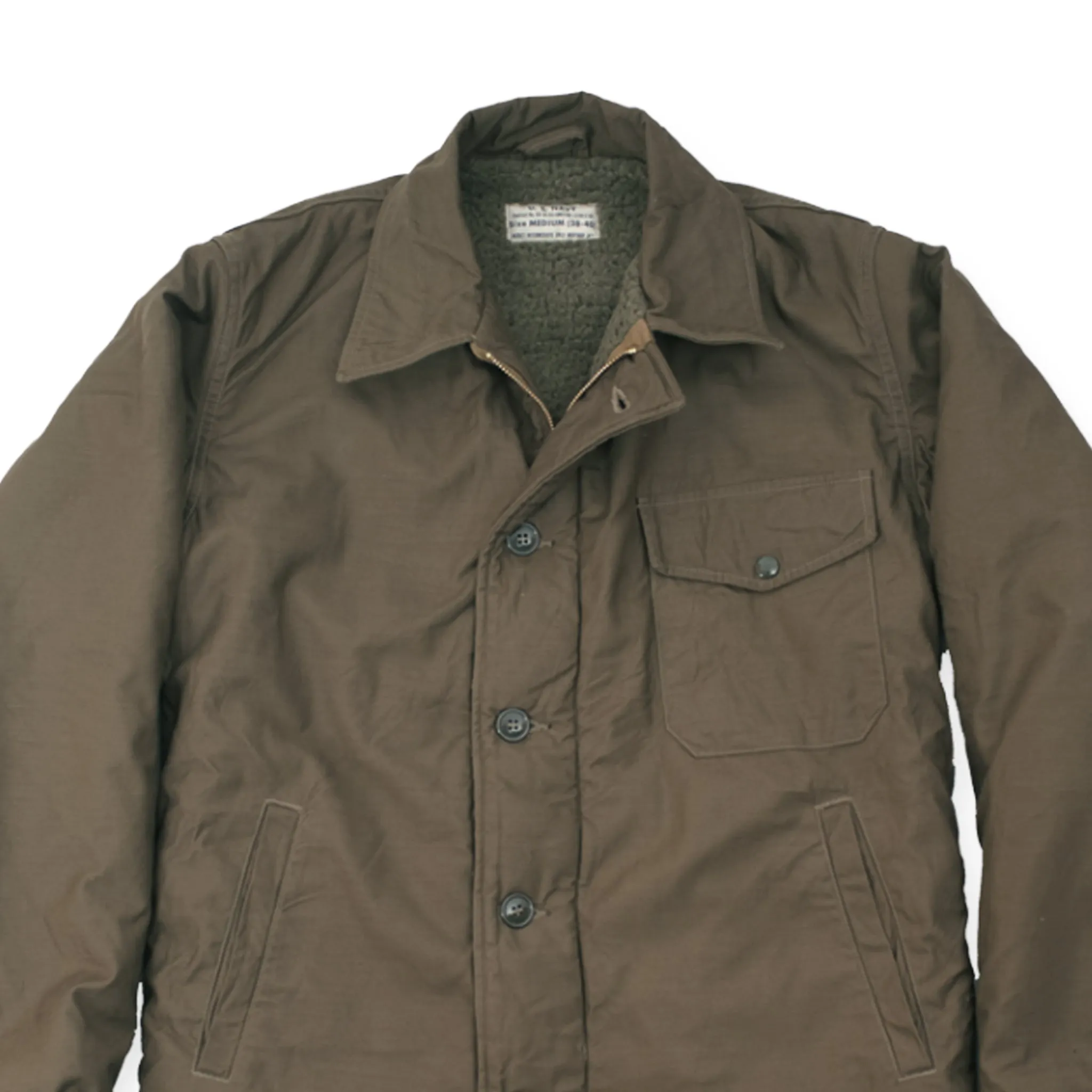 Buzz Rickson US NAVY A-2 DECK JACKET OLIVE