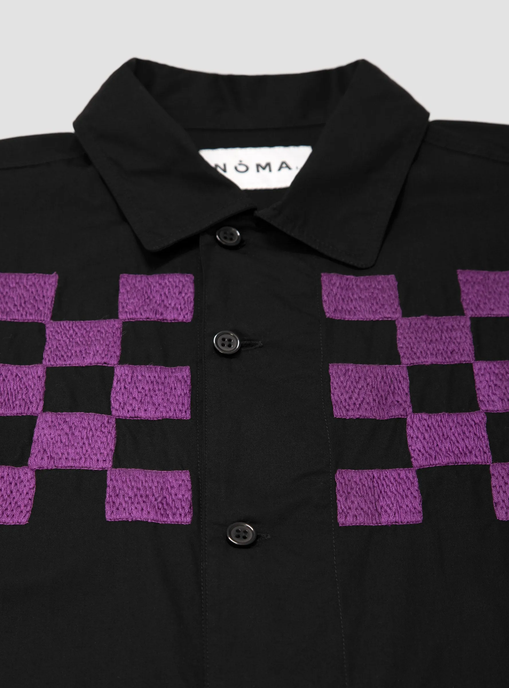 Checker Embroidered Block Jacket Black