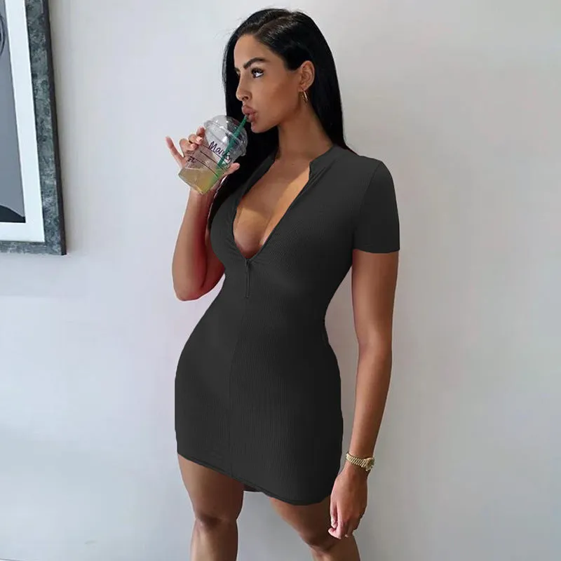 Deep V-neck Bodycon