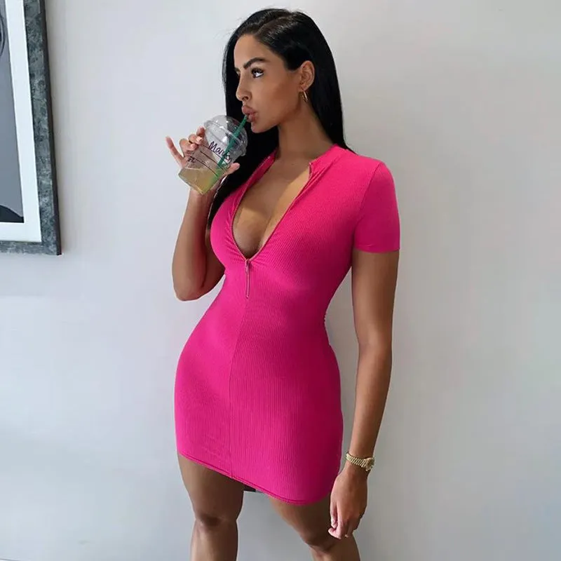 Deep V-neck Bodycon