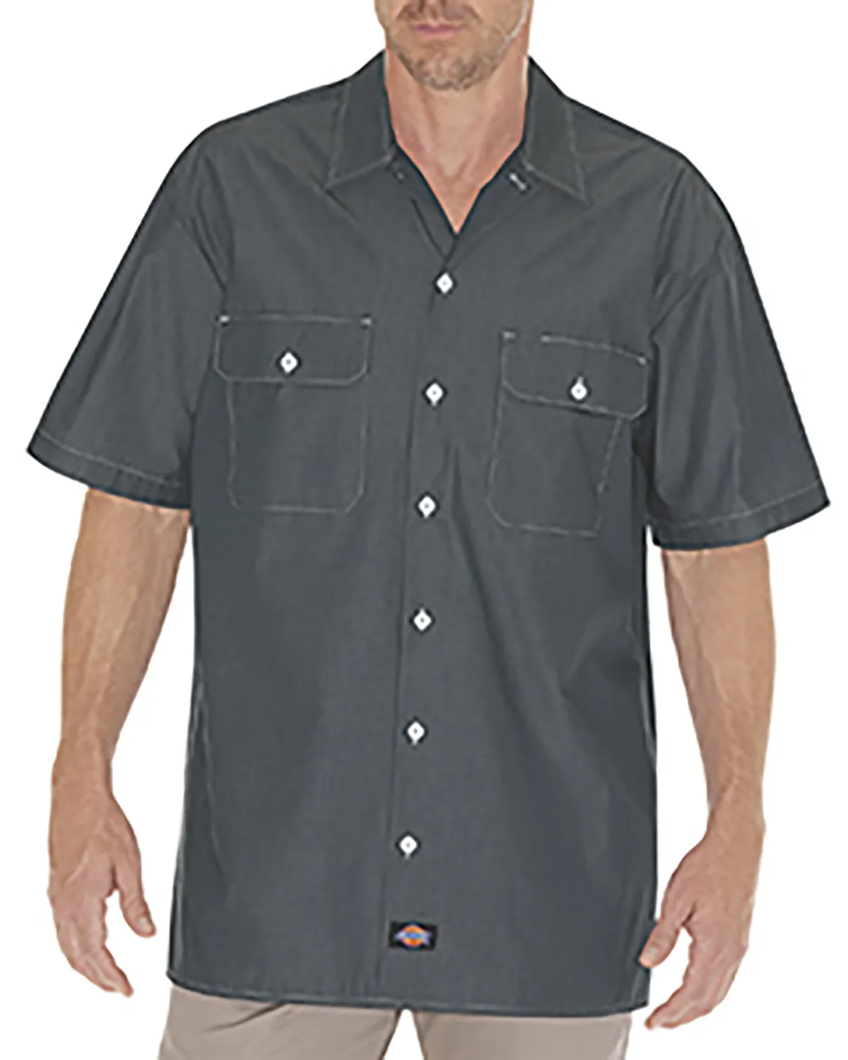 Dickies Unisex Relaxed Fit Short-Sleeve Chambray Shirt