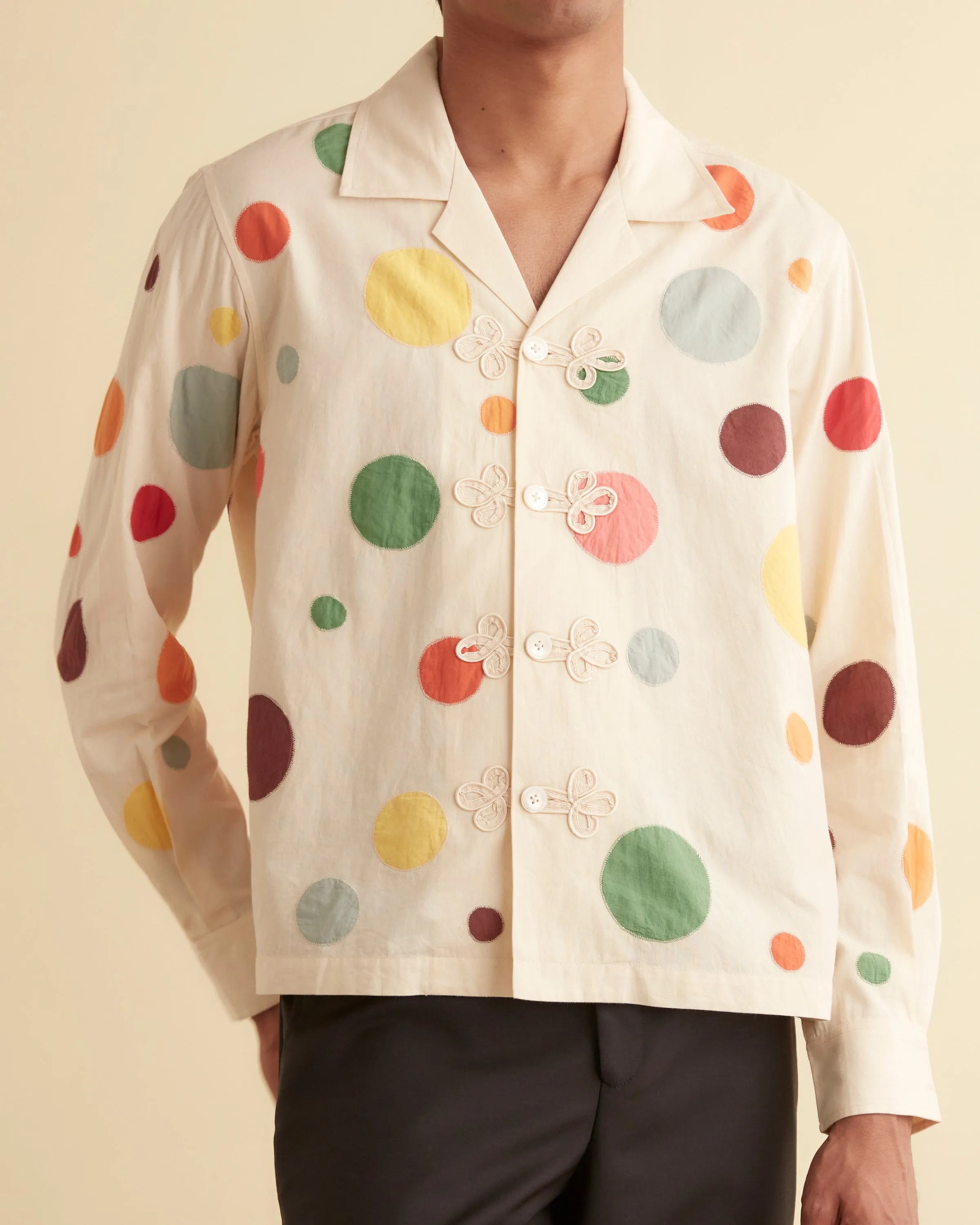 Dotted Appliqué Long Sleeve Shirt