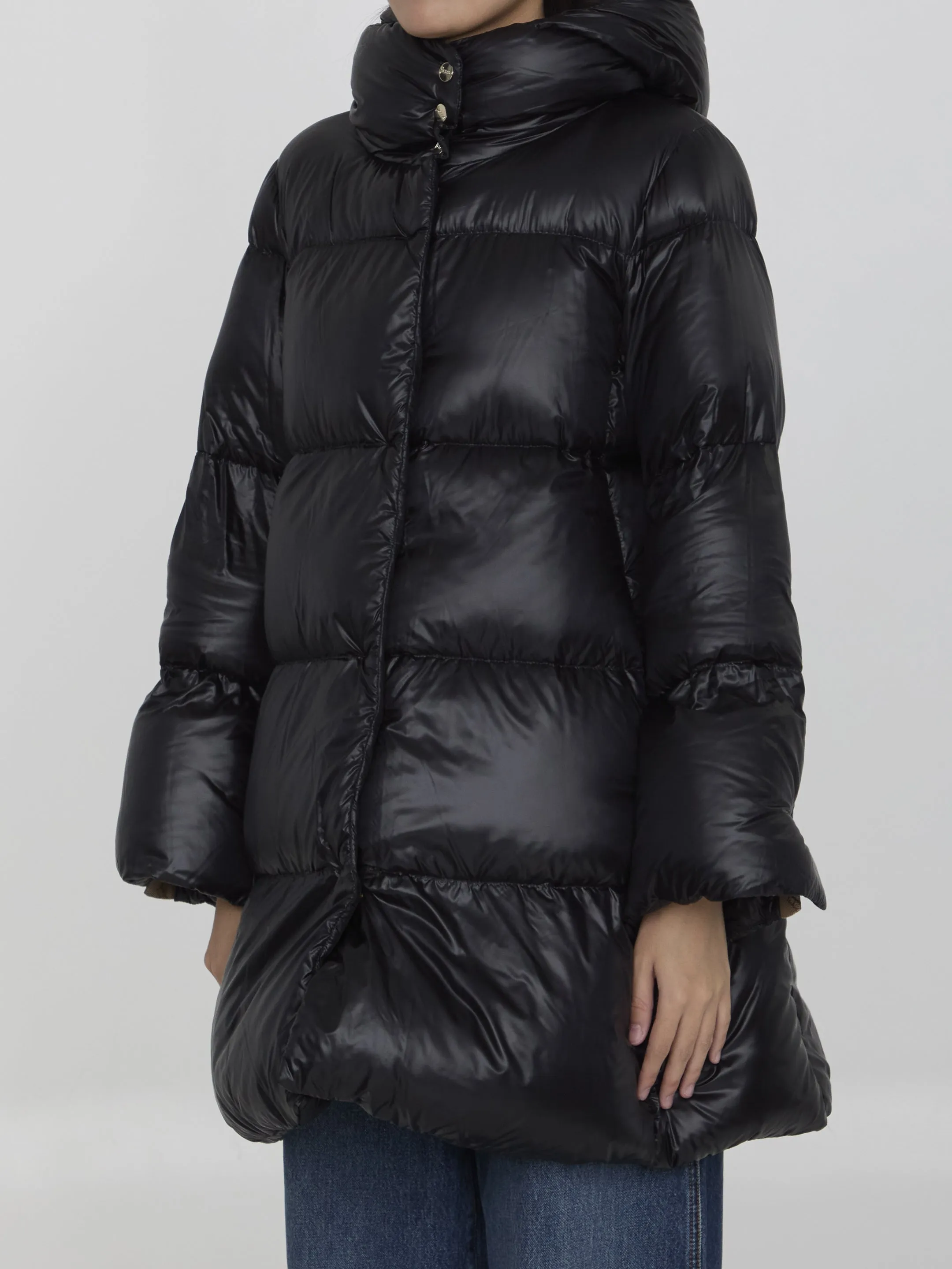 Herno Long Down Jacket In Nylon