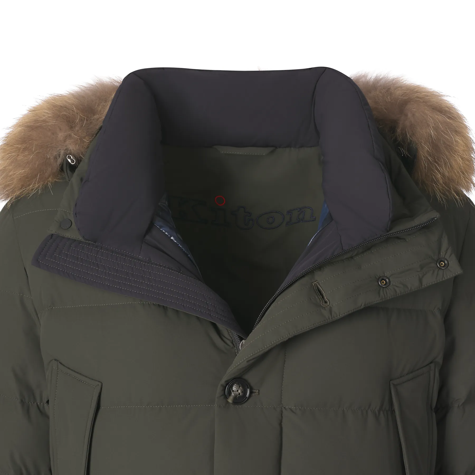 Hooded Down Winter Jacket in Green