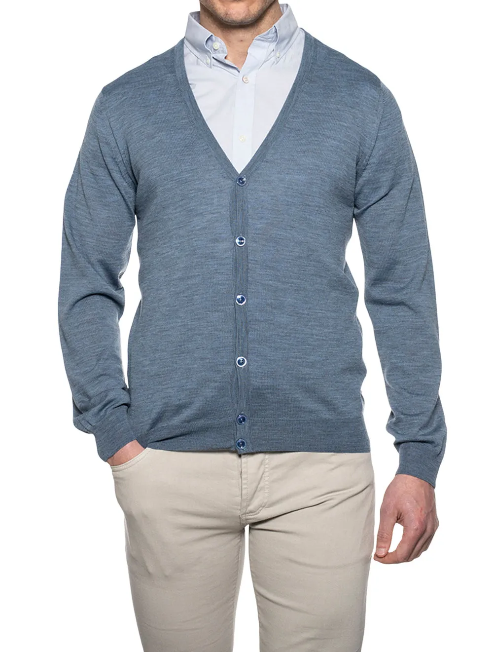 Knitwear Merino Wool Cardigan Blue