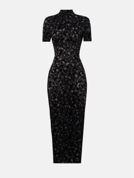 Knockout Dress Black Leopard Print