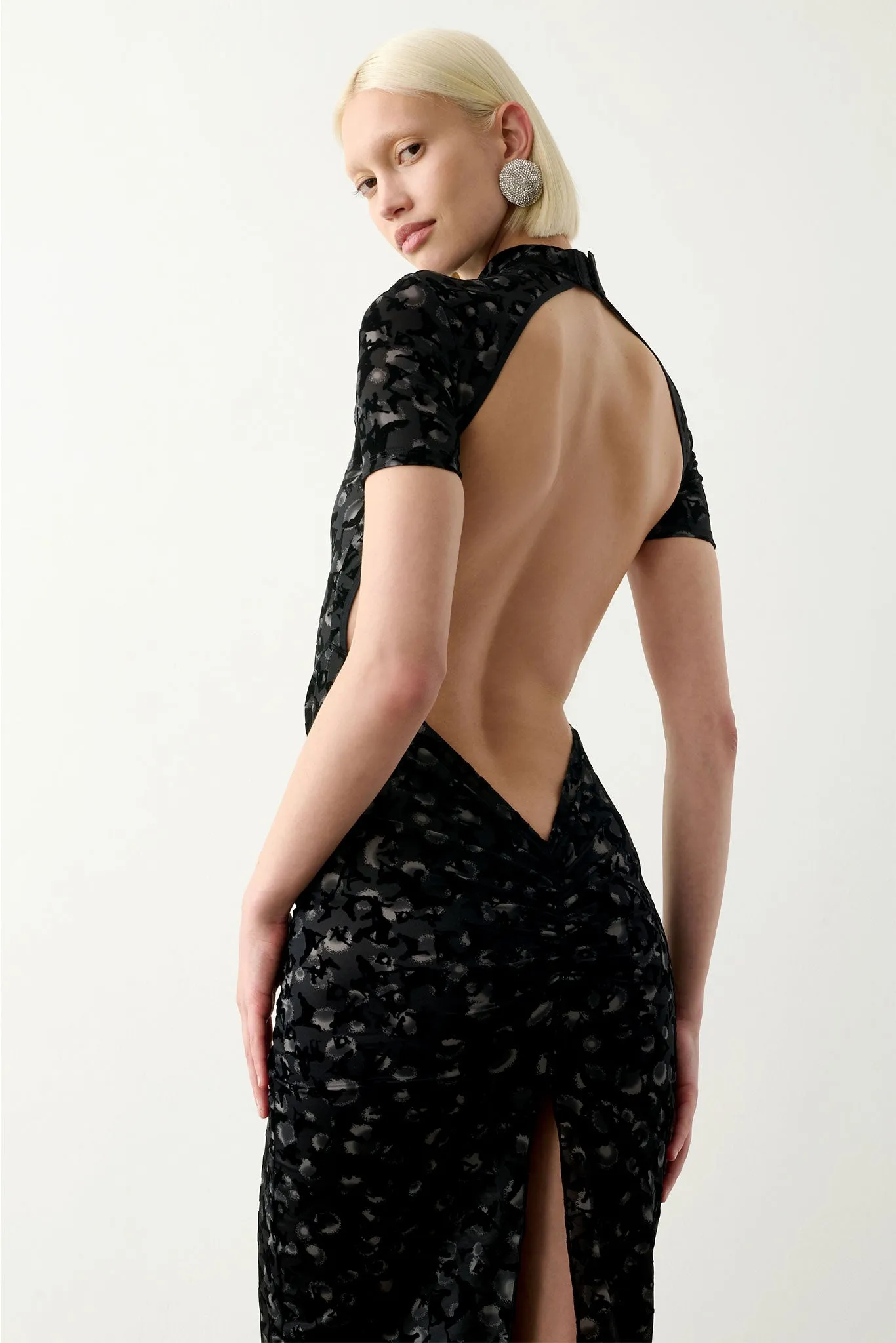 Knockout Dress Black Leopard Print