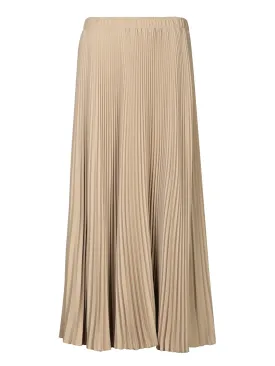 Long Beige Pleated Skirt