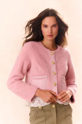 Lully Faux Shearling Jacket - ROSE DUST