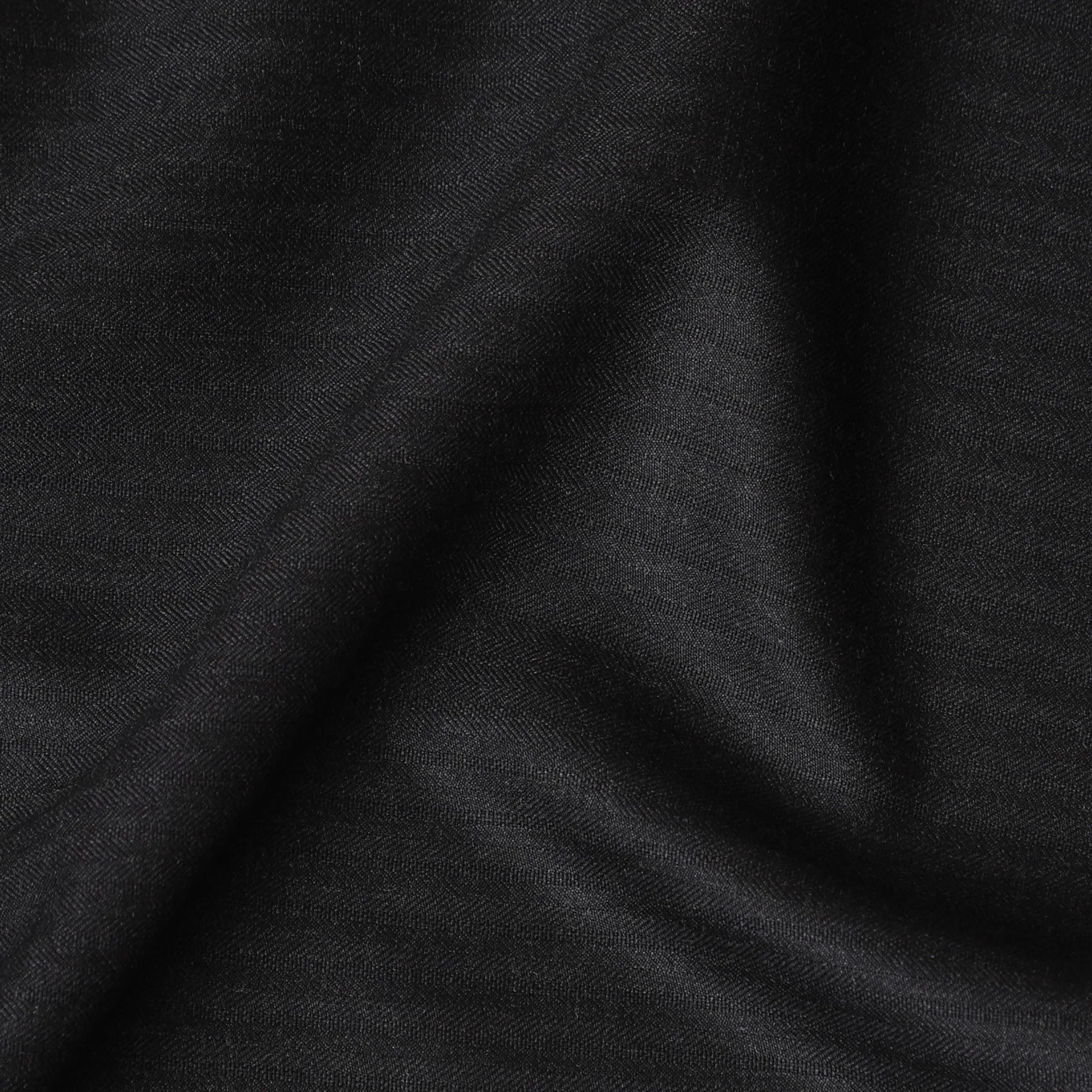 Luxury Jet Black Super 150's Wool Fabric - Masterful British Weave, 150cm Wide - D18260