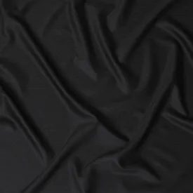 Luxury Jet Black Super 150's Wool Fabric - Masterful British Weave, 150cm Wide - D18260