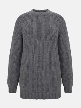 Marl grey combey knitted jumper