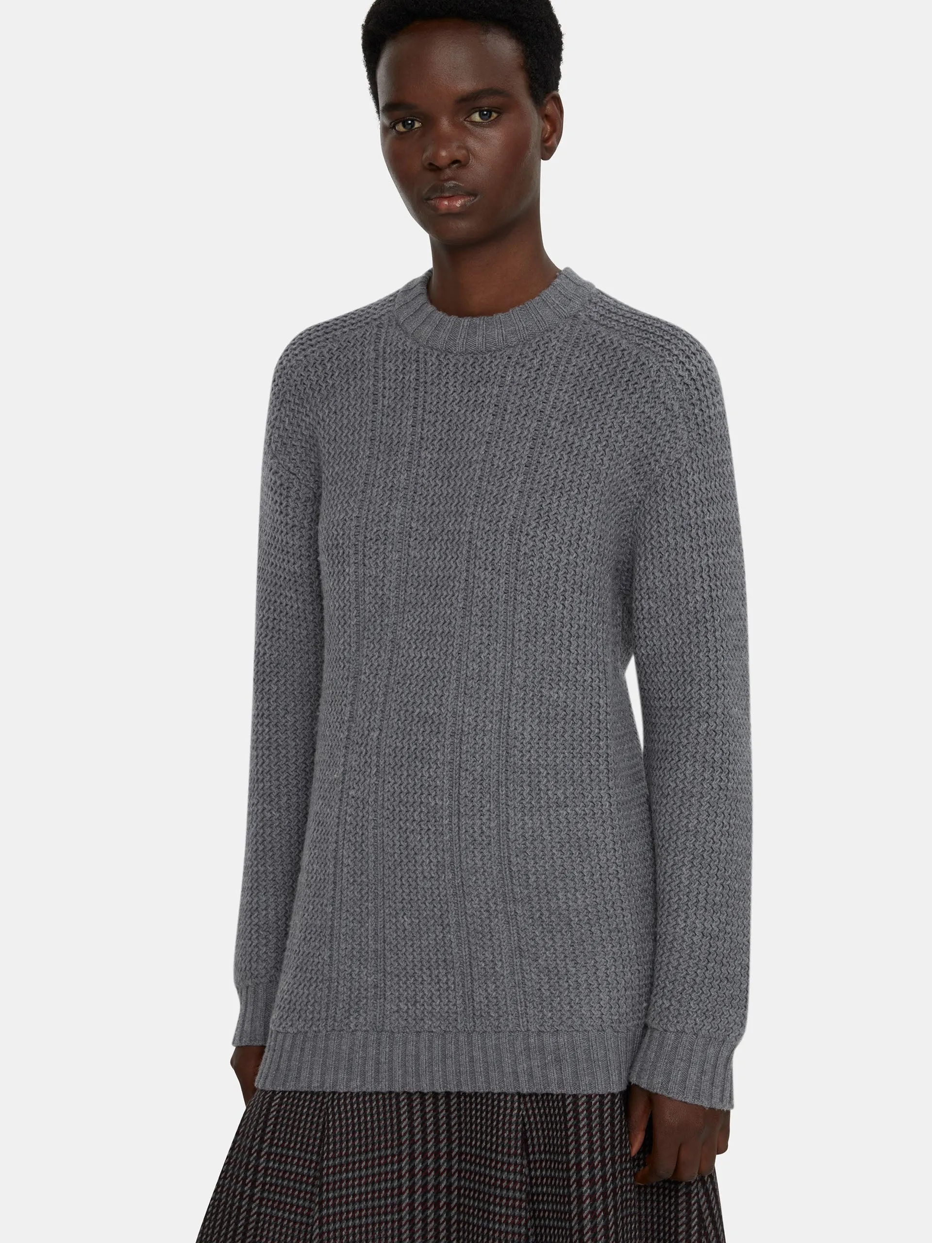 Marl grey combey knitted jumper