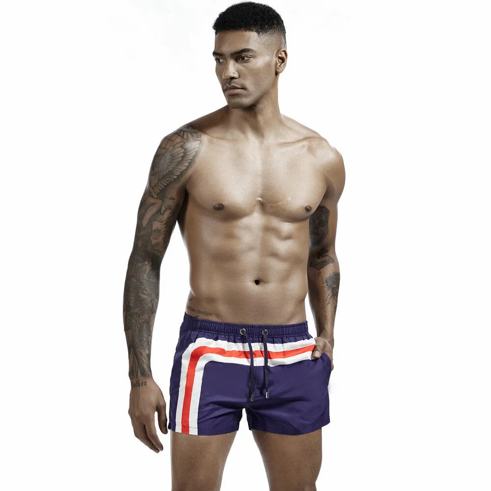 Men's Hiking Shorts Breathable Quick Dry Beach Stripes Leisrue  Briefs Fitness Running Shorts Sportswear