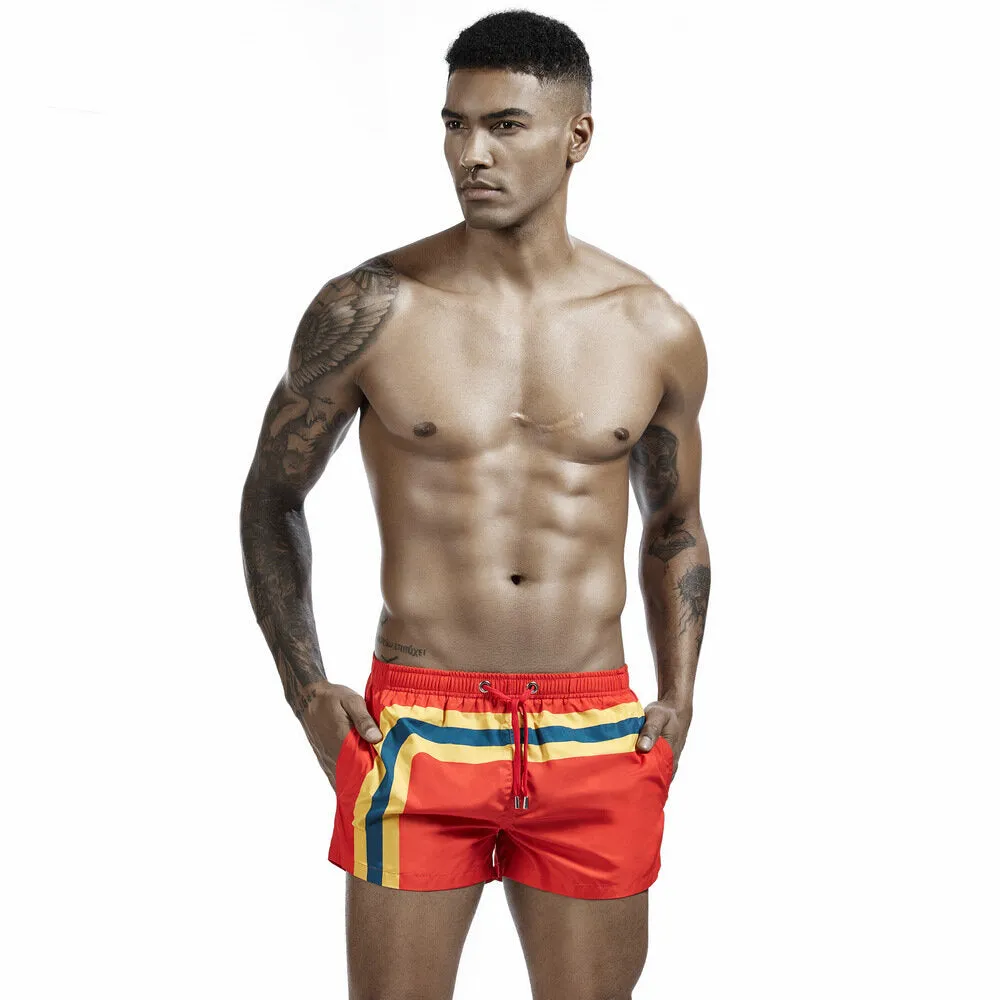 Men's Hiking Shorts Breathable Quick Dry Beach Stripes Leisrue  Briefs Fitness Running Shorts Sportswear