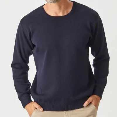 Merino Crew Neck Jumper - Navy