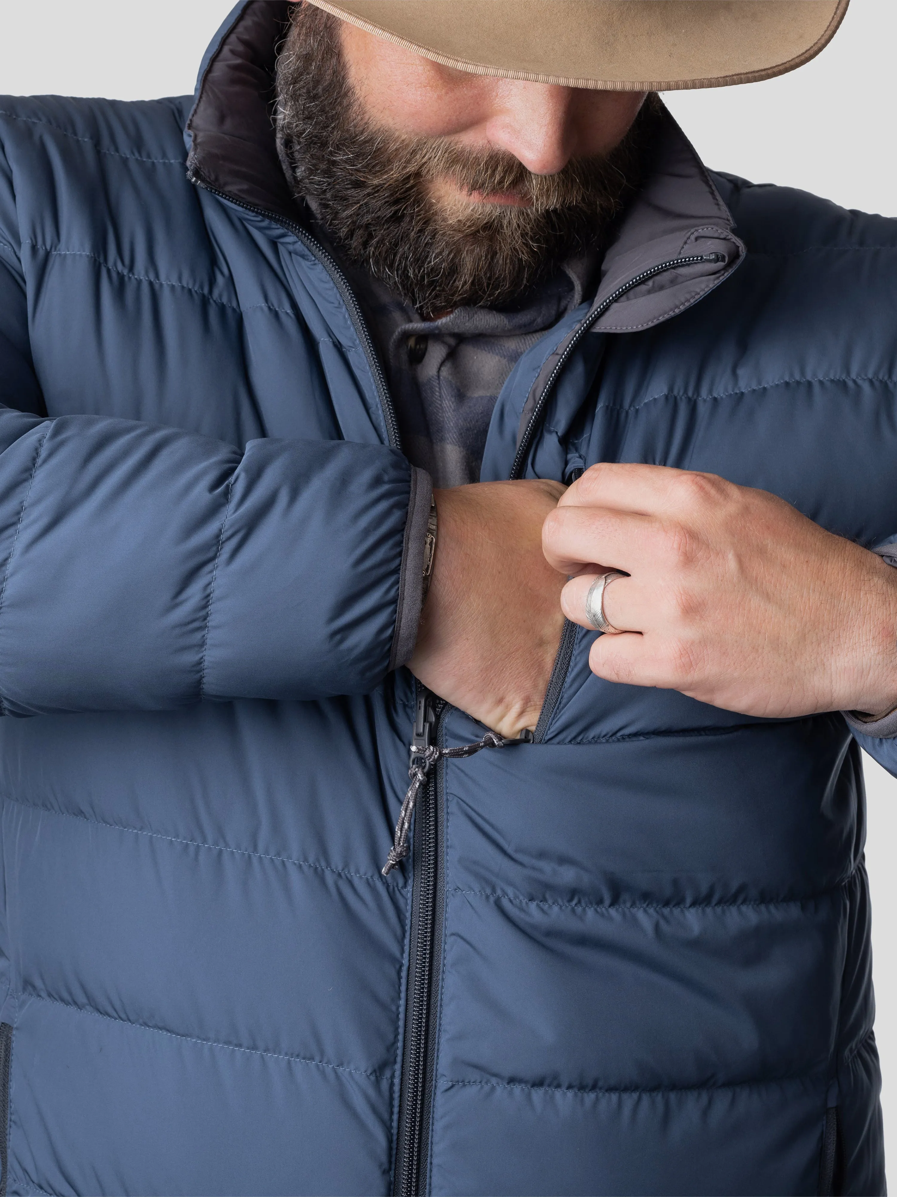 M's DryDown Reversible Jacket - Charcoal/Faded Navy