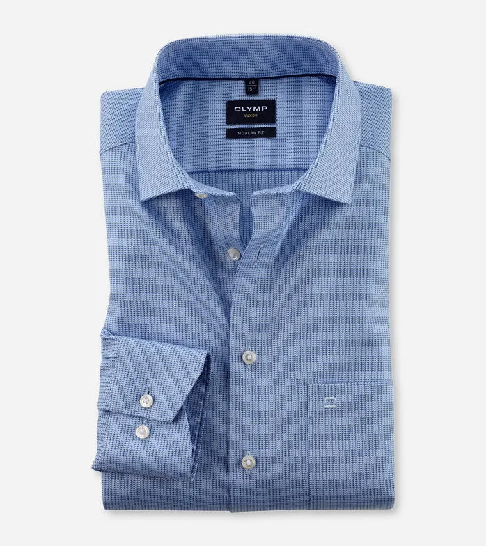 OLYMP - Luxor, Business Shirt, Modern Fit, Global Kent, Brick Blue