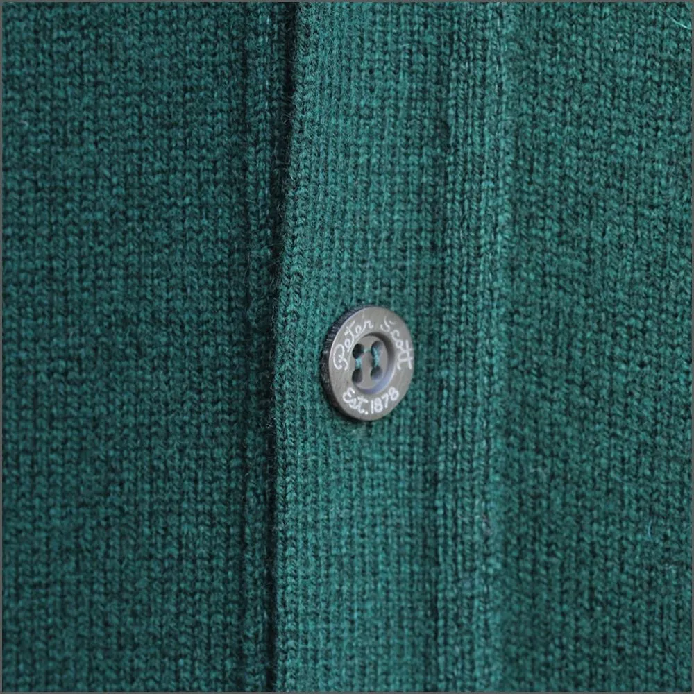 Peter Scott Tartan Green New Wool Cardigan^