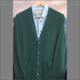 Peter Scott Tartan Green New Wool Cardigan^