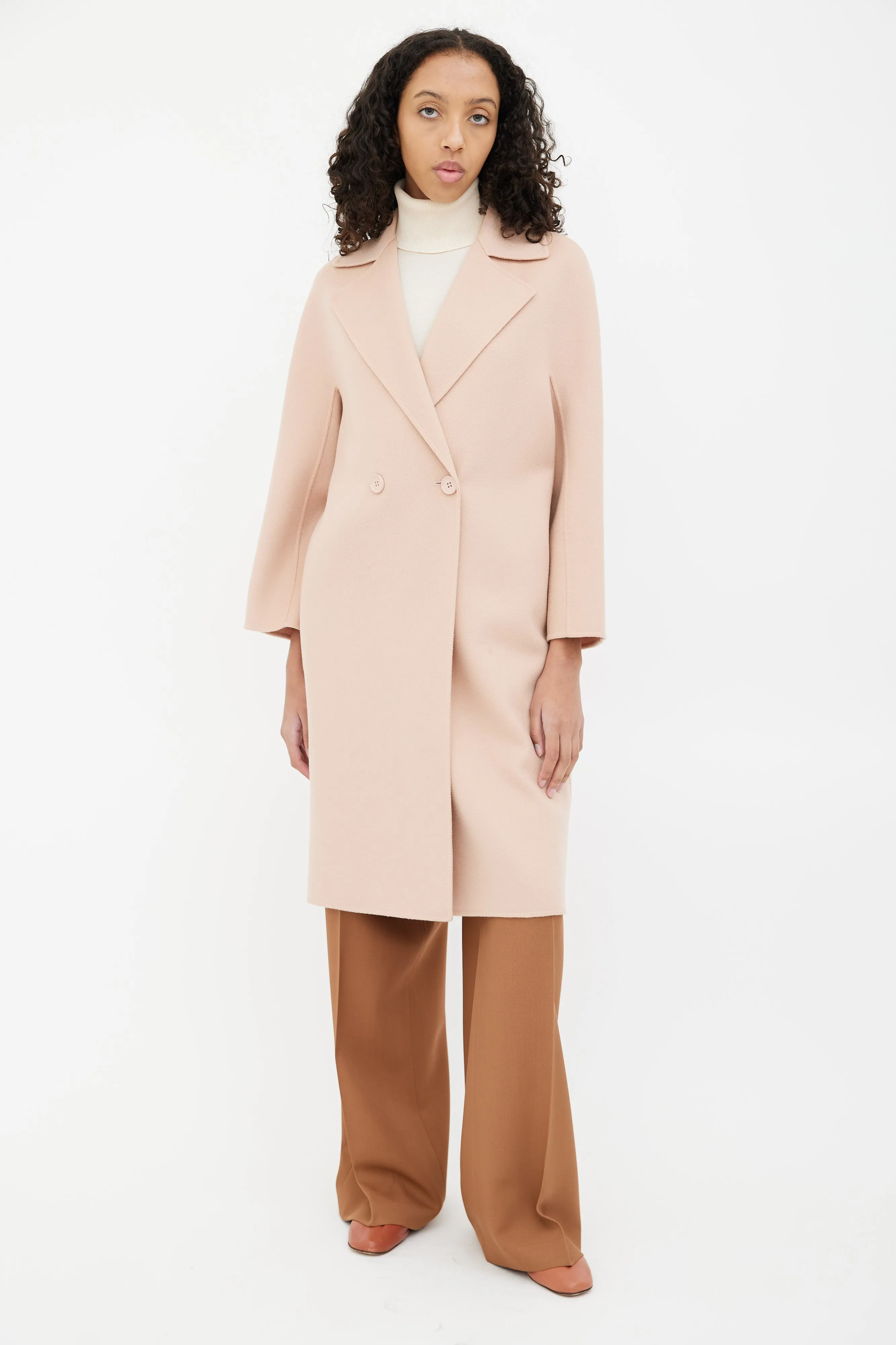 Pink Wool Oversized Coat