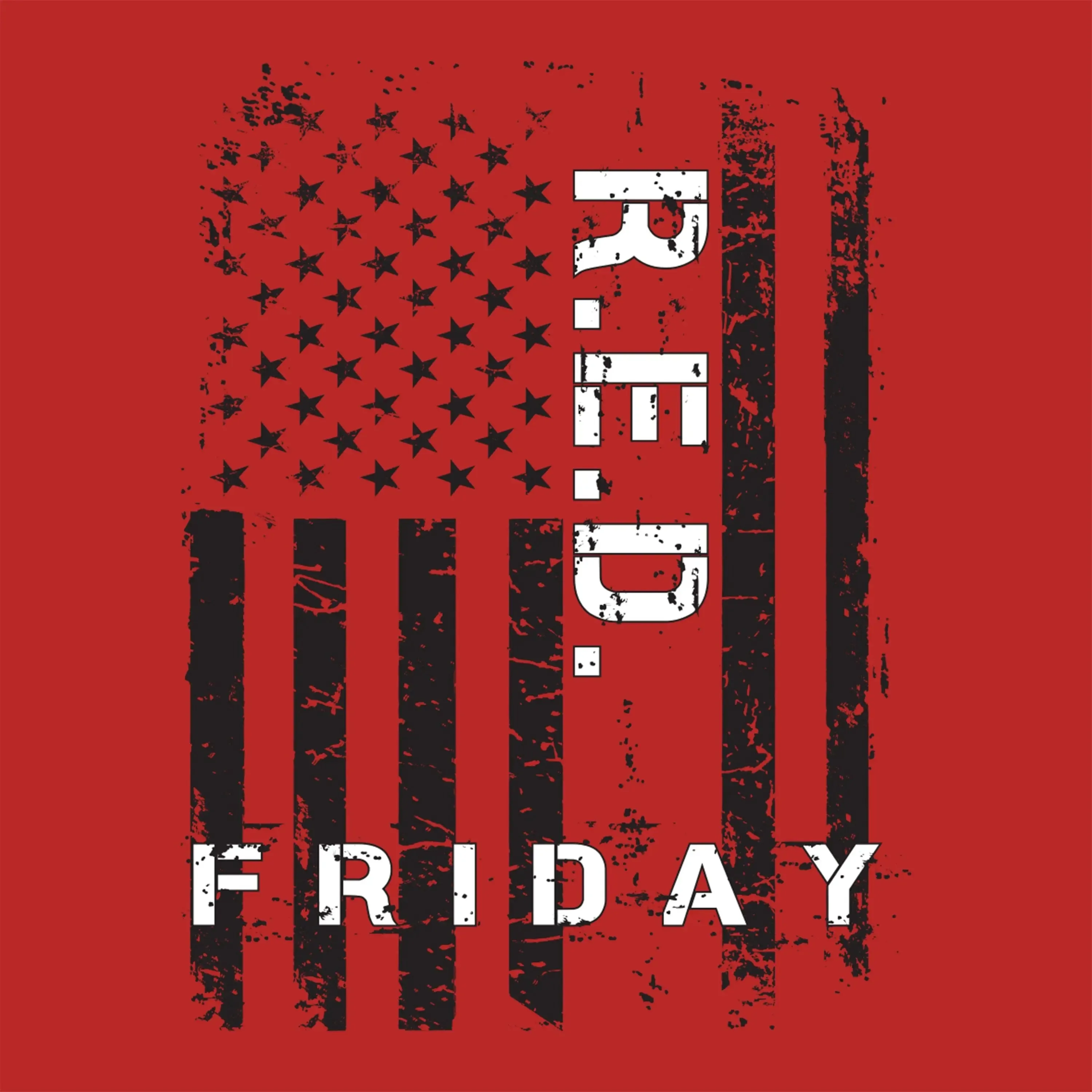 R.E.D Friday Blk Flag 2-Sided Long Sleeve Tee