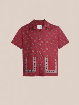 Red Motif SS Camp Shirt