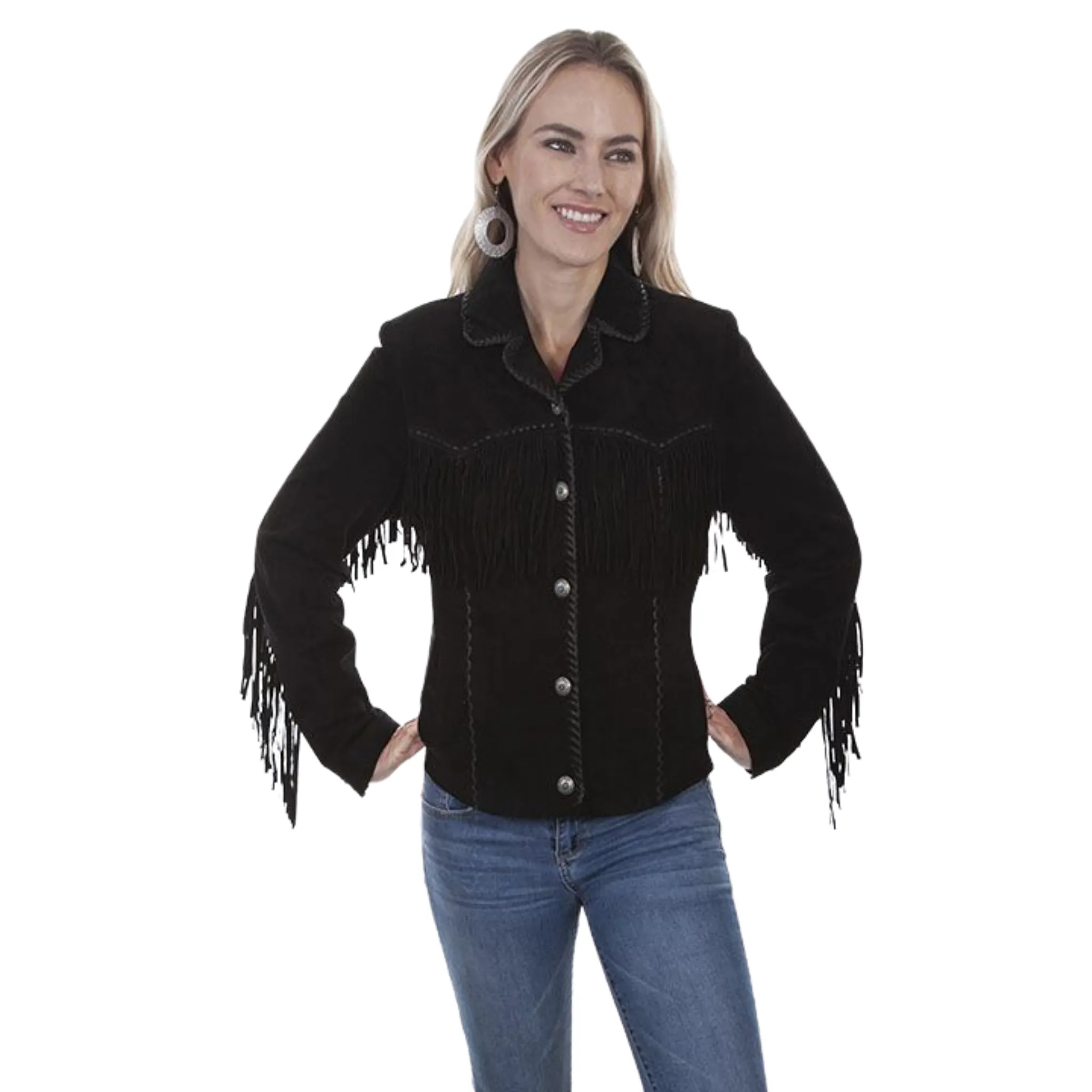 SCULY WOMEN'S FRINGE LACING JACKET - L1016