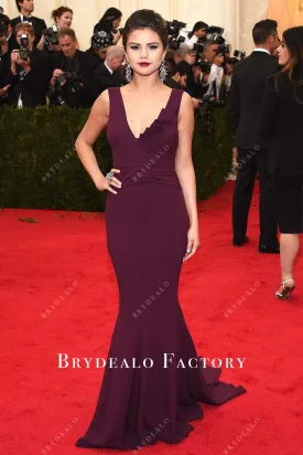 Selena Gomez Raspberry Mermaid 2014 Met Gala Dress