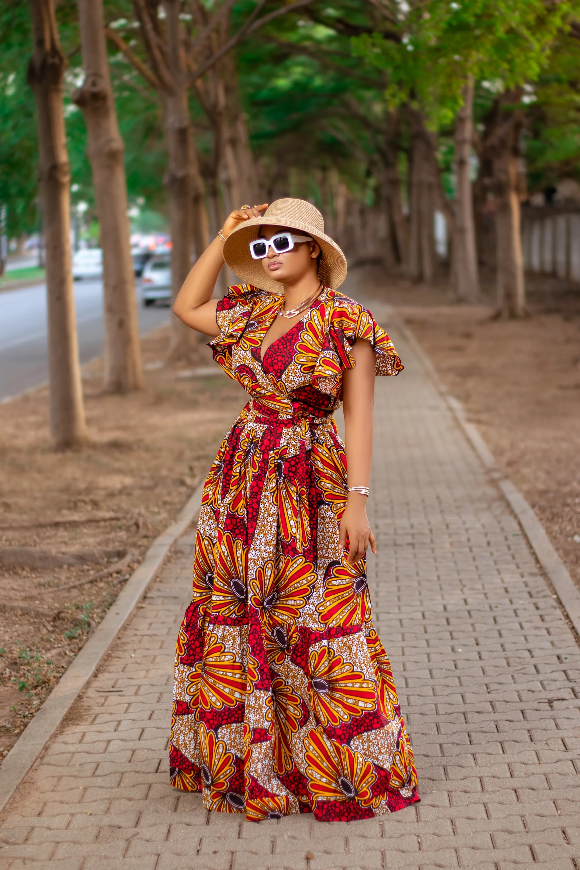 SELENA maxi skirt and wrap top set