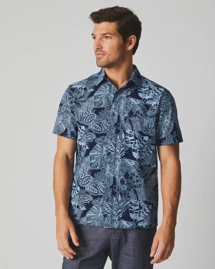 SS Indigo Botanical Treme Block Shirt