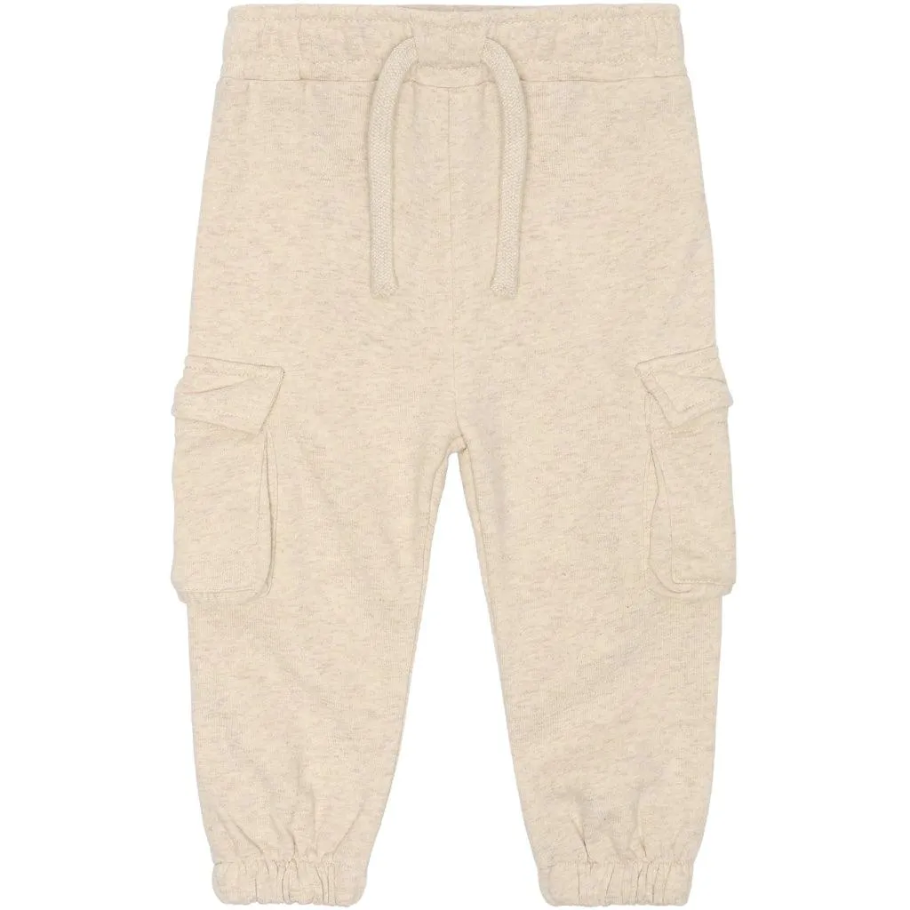 THE NEW SIBLINGS Tnslegend Uni Cargo Melange Sweatpants, Oatmeal Melange