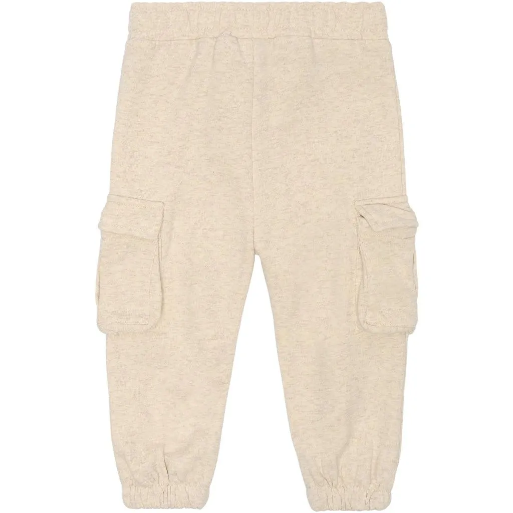 THE NEW SIBLINGS Tnslegend Uni Cargo Melange Sweatpants, Oatmeal Melange