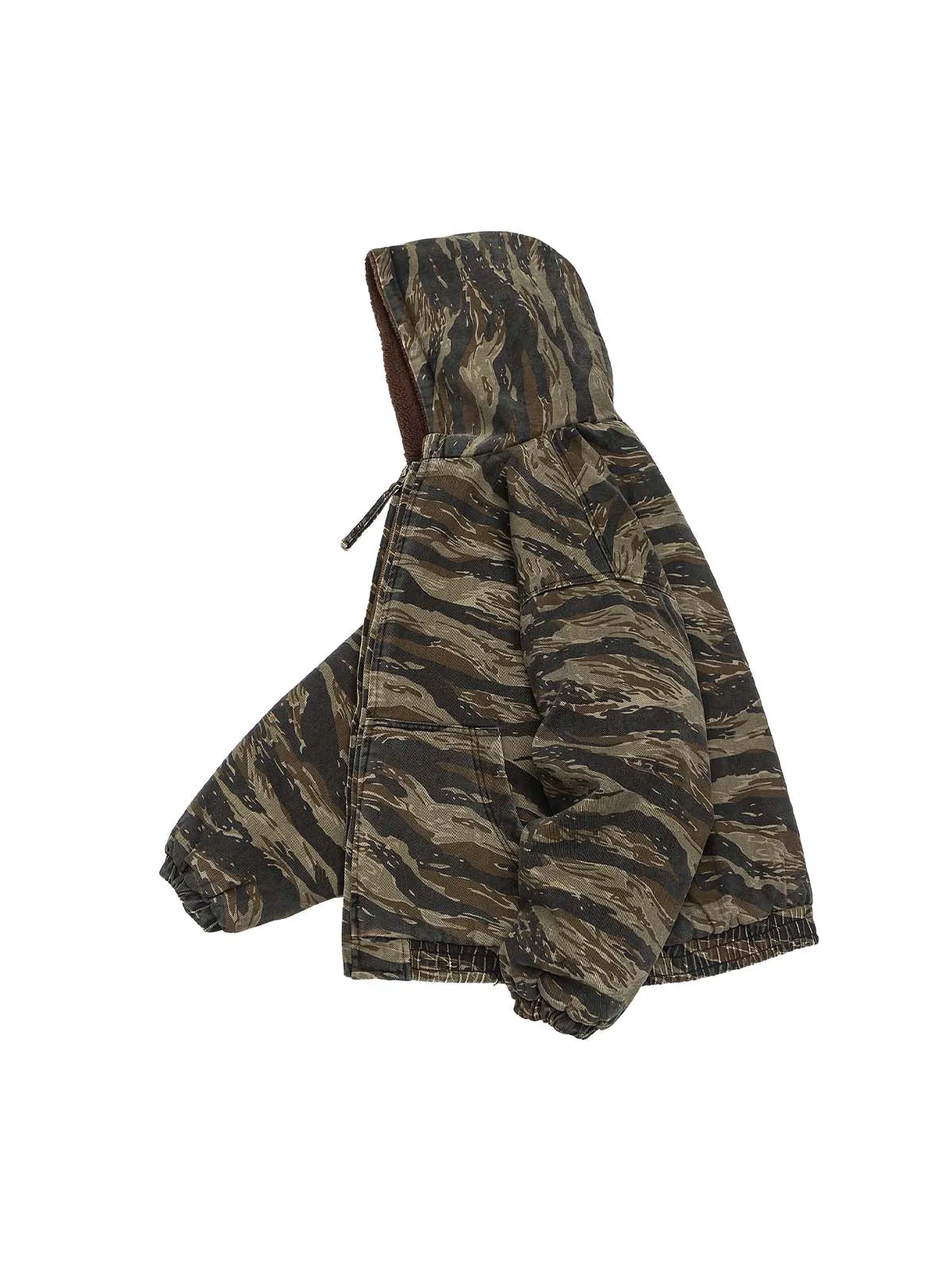 Thesupermade Camouflage Fleece Hooded Jacket