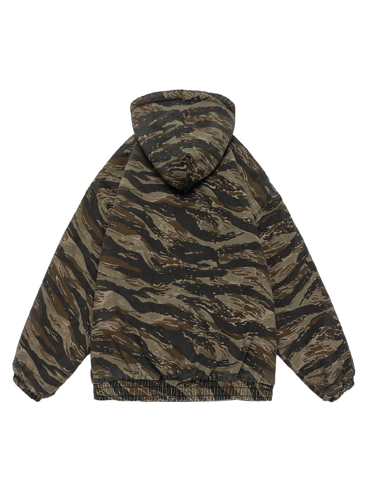 Thesupermade Camouflage Fleece Hooded Jacket