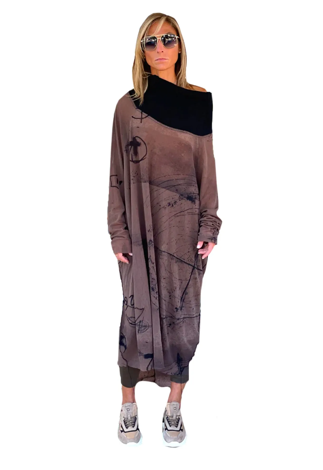 Tulle Tunic - Walnut Print