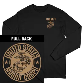 USMC Badge 2-Sided Long Sleeve Tee