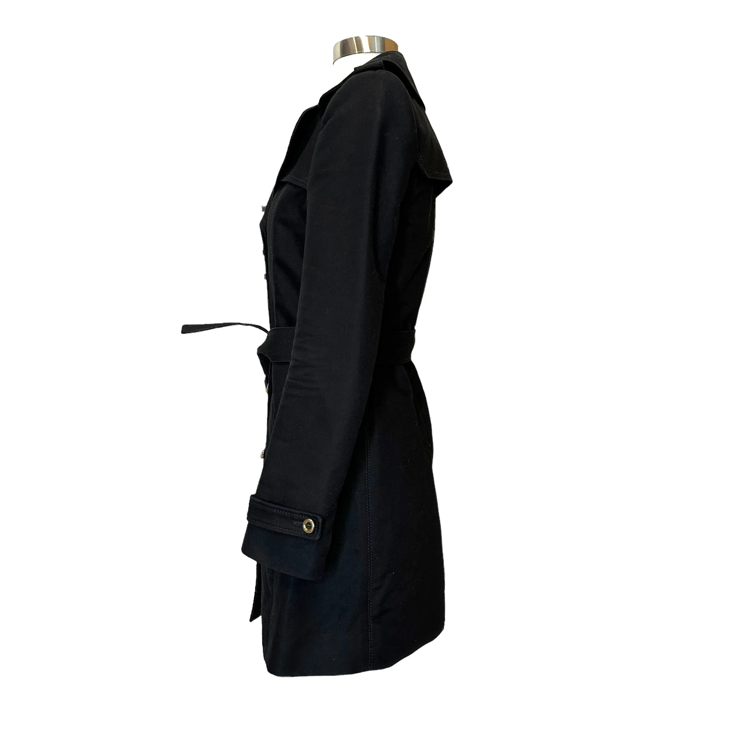 Vintage Black Trench Coat - XS