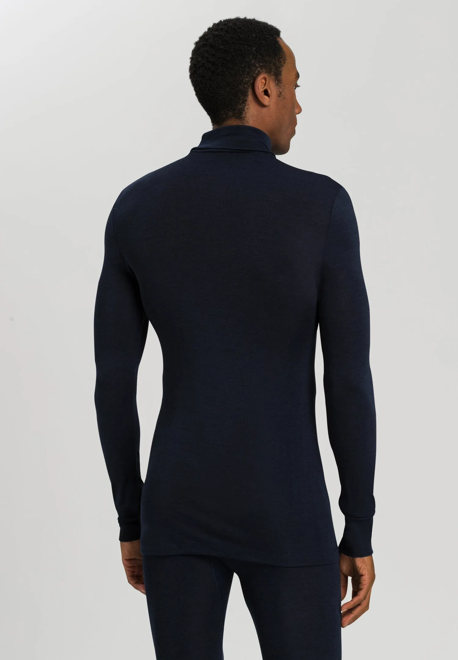 Woolen Silk M Wool and Silk Turtleneck | Deep Navy 73403-1610