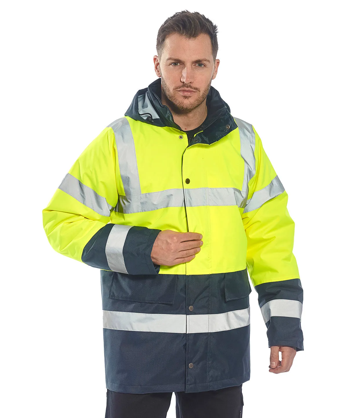 Yellow/Navy - Hi-vis traffic jacket (S466/S467)