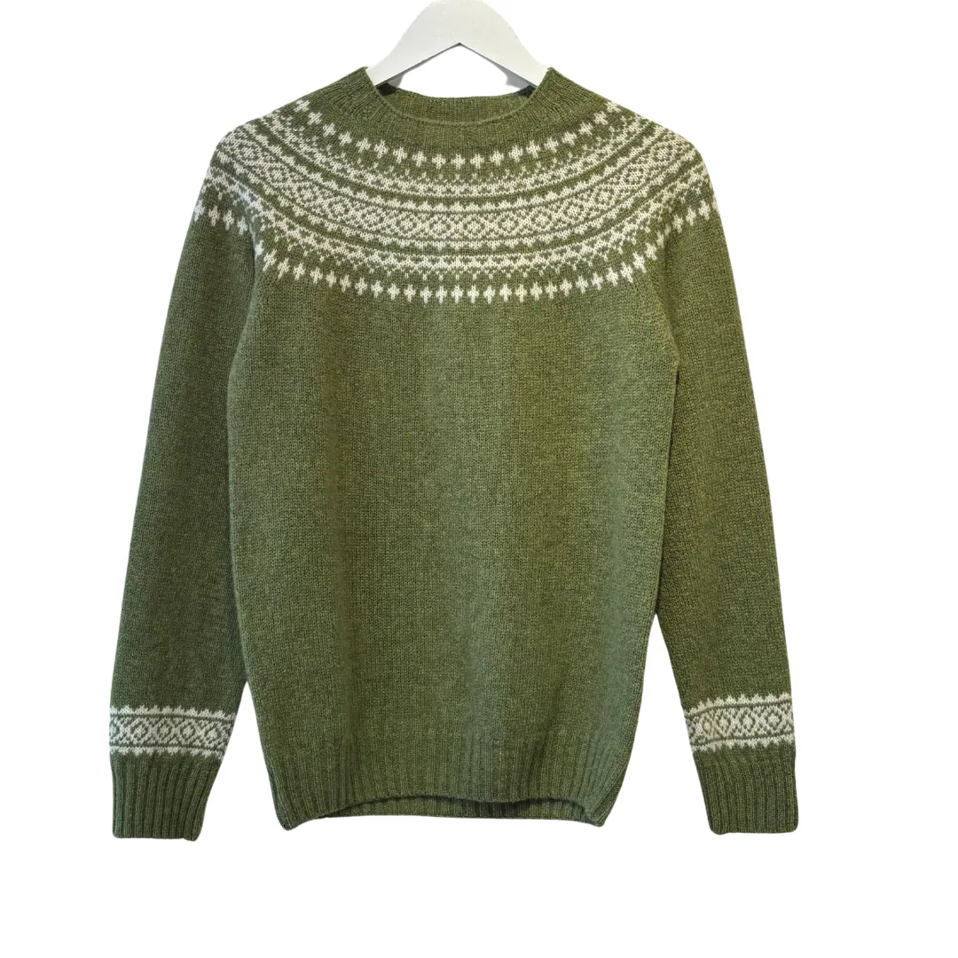 Yoke Jumper - Olive Grove and Cream