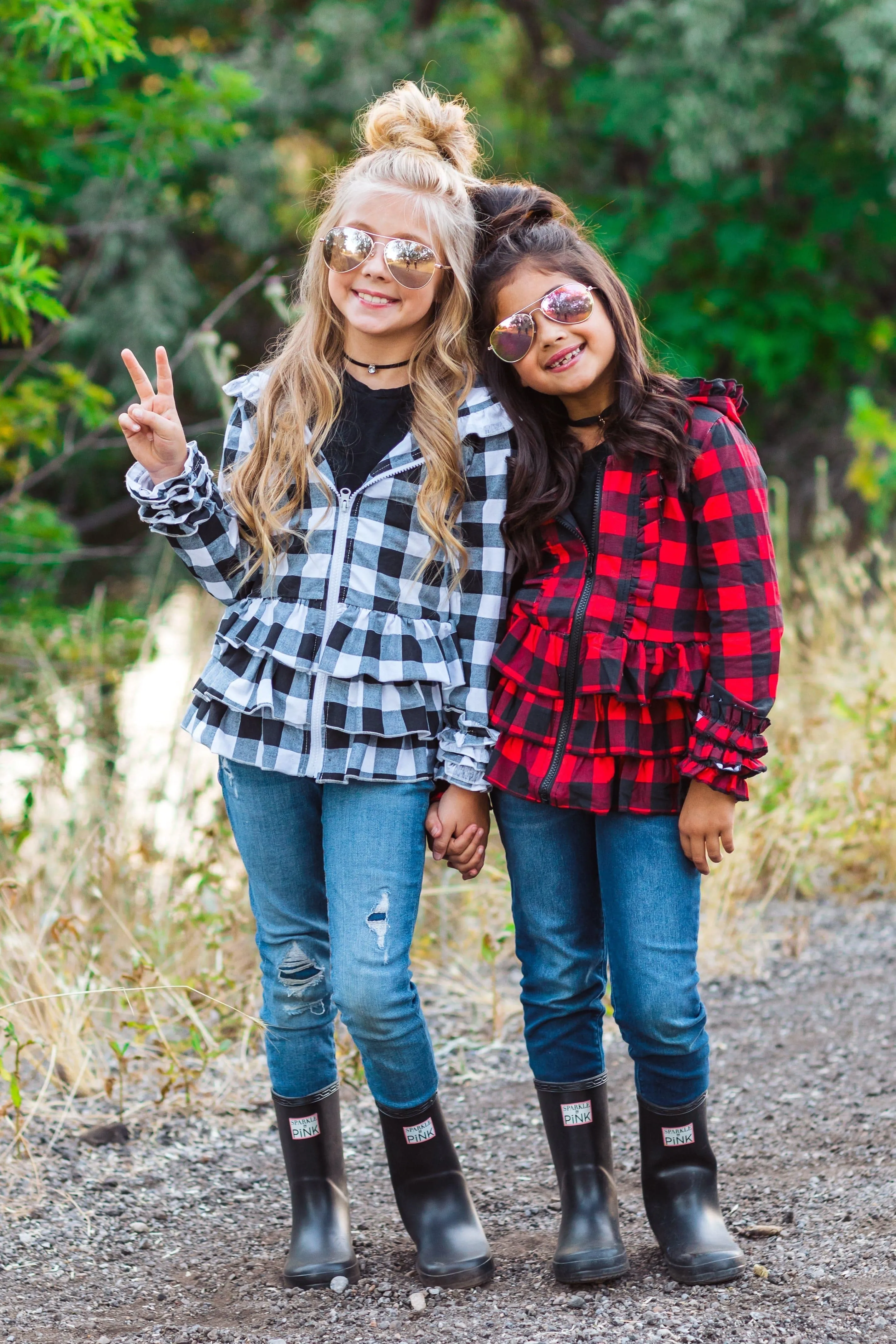 Zoey Plaid Ruffle Jacket